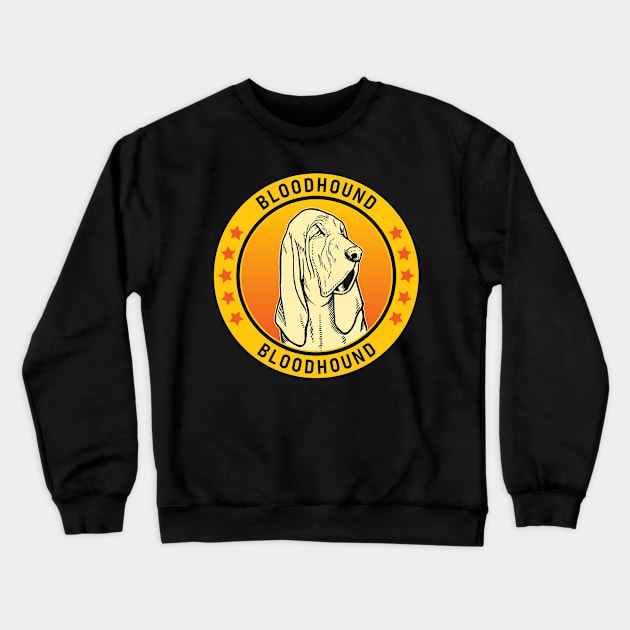 Bloodhound Dog Portrait Crewneck Sweatshirt by millersye